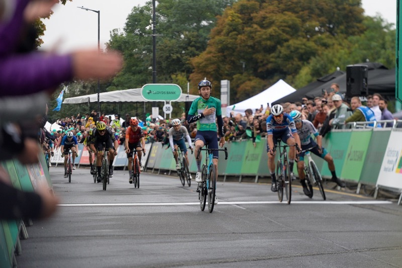 Other image for Crowds brave rain to see Tour of Britain elite riders